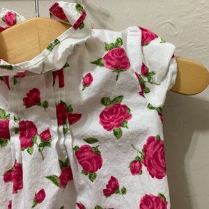 Janie & Jack: Rose Floral Collared Top | 6-12 Months